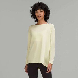 Lululemon Women's Back in Action Long Sleeve Shirt - Light Yellow